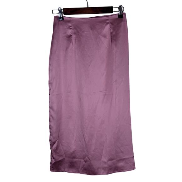 Miss Selfridge Satin Drape Wrap Blush Midi Skirt Women's 4‎ Elegant Date Night - Picture 4 of 12